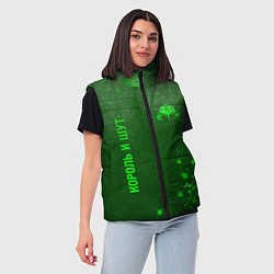 Женский жилет Король и Шут - green gradient вертикально, цвет: 3D-черный — фото 2
