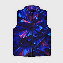 Женский жилет Синие абстрактные изгибы, цвет: 3D-светло-серый