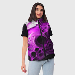 Женский жилет Фиолетово-белая абстрактная структура, цвет: 3D-светло-серый — фото 2