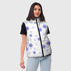Женский жилет Зимний узор со снежинками, цвет: 3D-светло-серый — фото 2