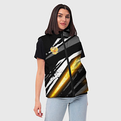 Женский жилет Герб России - Жёлтое свечение, цвет: 3D-светло-серый — фото 2