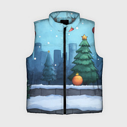 Женский жилет Елки и елочные игрушки
