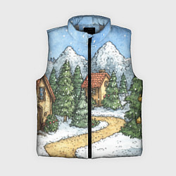 Женский жилет Новогодний пейзаж