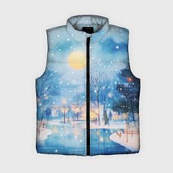 Женский жилет Новогодняя атмосфера - акварель