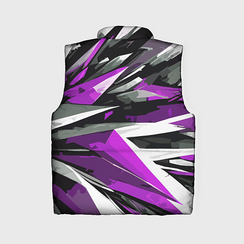 Женский жилет Чёрно-фиолетово-белая абстракция / 3D-Красный – фото 2
