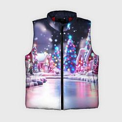 Женский жилет Новогоднее настроение фонариков, цвет: 3D-красный