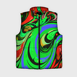 Женский жилет Красно-зелёный узор, цвет: 3D-светло-серый