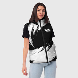 Женский жилет Lixiang - белые штрихи, цвет: 3D-черный — фото 2
