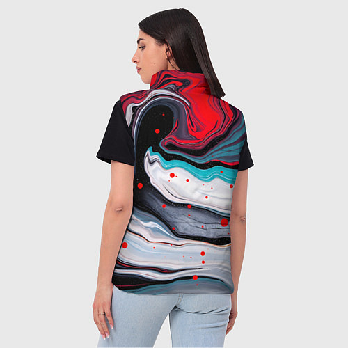 Женский жилет Флюид арт абстракция / 3D-Светло-серый – фото 4