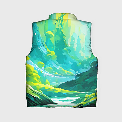 Женский жилет Зелёная кислотная абстракция / 3D-Красный – фото 2