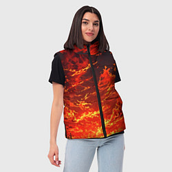 Женский жилет Багровый огненный закат, цвет: 3D-черный — фото 2