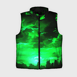 Женский жилет Кислотный зелёный закат