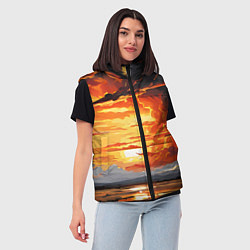 Женский жилет Багровый закат, цвет: 3D-черный — фото 2