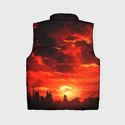 Женский жилет Багровый апокалиптический закат / 3D-Красный – фото 2