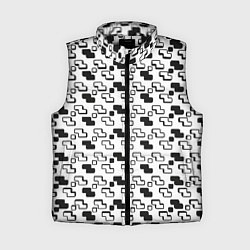 Женский жилет Чёрно-белые фигуры на белом фоне, цвет: 3D-черный