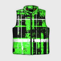 Женский жилет Зелёно-белый гранж на чёрном фоне, цвет: 3D-красный