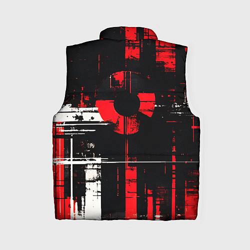 Женский жилет Красно-белый гранж на чёрном фоне / 3D-Красный – фото 2