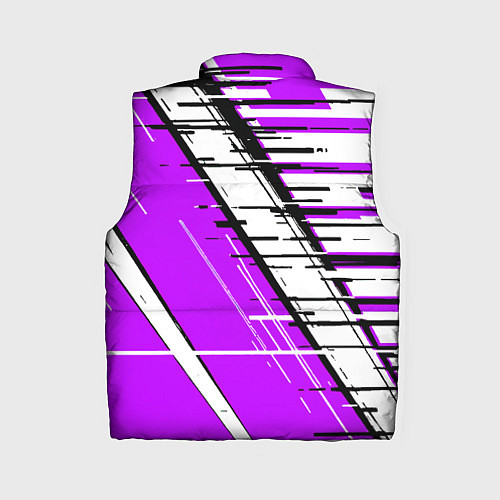 Женский жилет Чёрно-белые глитч полосы на фиолетовом фоне / 3D-Красный – фото 2