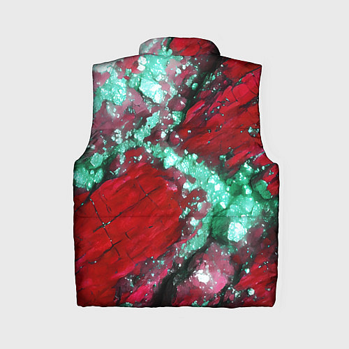 Женский жилет Голубой минерал в красном камне / 3D-Красный – фото 2