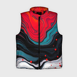 Женский жилет Абстракция эбру, цвет: 3D-черный