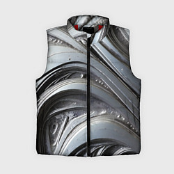 Женский жилет Полированный серебряный металл, цвет: 3D-красный