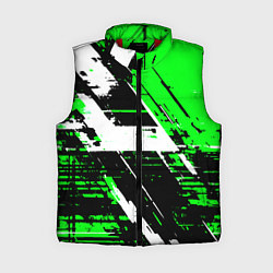 Женский жилет Diagonal black and white stripes on a green backgr, цвет: 3D-красный
