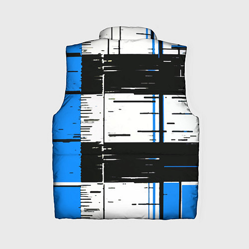Женский жилет Синие и чёрные полосы на белом фоне / 3D-Красный – фото 2