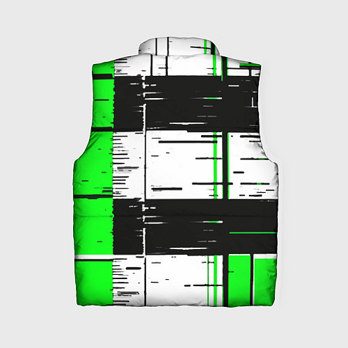 Женский жилет Зелёные и чёрные полосы на белом фоне / 3D-Красный – фото 2