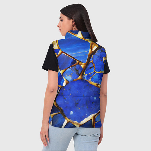 Женский жилет A gold mineral in a blue stone / 3D-Светло-серый – фото 4