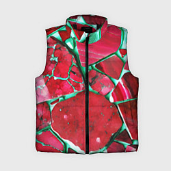 Женский жилет Зеленый минерал в красном камне, цвет: 3D-черный
