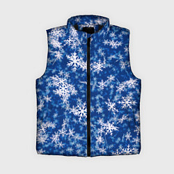 Женский жилет Морозные снежинки, цвет: 3D-черный