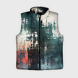 Женский жилет Чёрно-красная ржавчина на белом фоне, цвет: 3D-черный