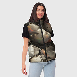 Женский жилет Жидкая субстанция светло-коричневая, цвет: 3D-черный — фото 2