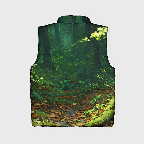 Женский жилет Зелёный летний лес / 3D-Красный – фото 2