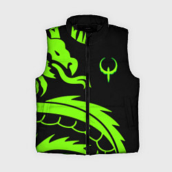 Женский жилет Квейк кислотный дракон лого