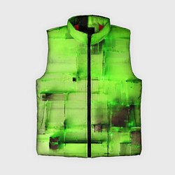 Женский жилет Чёрные пятна на зелёном фоне абстракция, цвет: 3D-красный