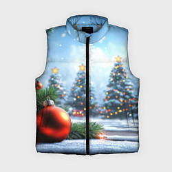 Женский жилет Новогодние елки и шар