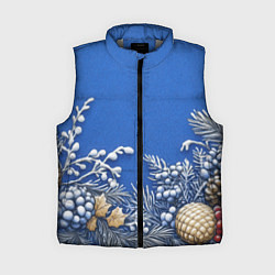 Женский жилет Новогодние веточки, цвет: 3D-светло-серый