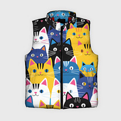 Женский жилет Много цветных котиков, цвет: 3D-красный