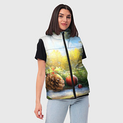 Женский жилет Солнечный новый год, цвет: 3D-красный — фото 2