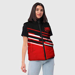 Женский жилет Ведьмак полосы геометрия, цвет: 3D-черный — фото 2