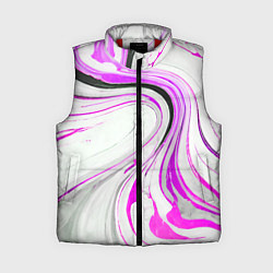 Женский жилет Волнистые чёрно-фиолетовые линии на белом фоне, цвет: 3D-красный