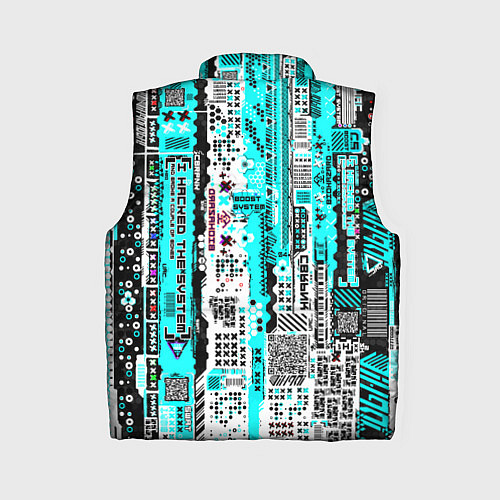 Женский жилет Киберпанк паттерн голубой / 3D-Красный – фото 2