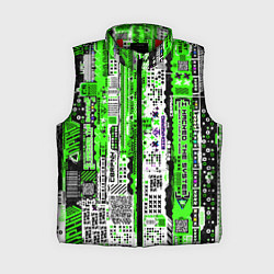 Женский жилет Киберпанк паттерн зелёный, цвет: 3D-красный