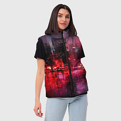 Женский жилет Огни города мастихином - нейросеть, цвет: 3D-черный — фото 2