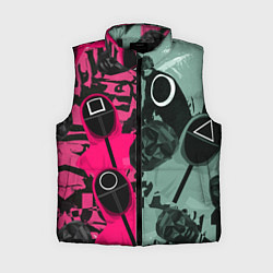 Женский жилет Маски из игры в кальмара, цвет: 3D-черный