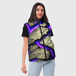 Женский жилет Треснувший камень фиолетовый, цвет: 3D-красный — фото 2
