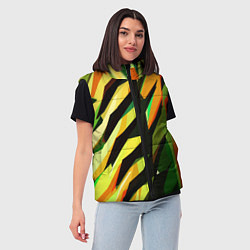 Женский жилет Чёрно-жёлтая абстракция, цвет: 3D-черный — фото 2