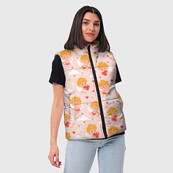 Женский жилет Паттерн с милыми купидонами, цвет: 3D-светло-серый — фото 2