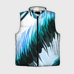 Женский жилет Чёрно-синие острые полосы на белом фоне